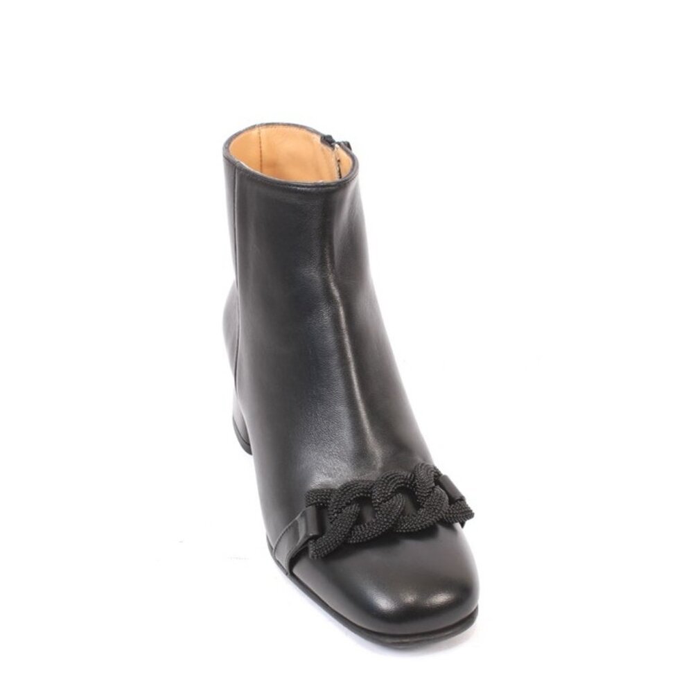 Luca Grossi 896 Black Leather Ankle Heel Boots